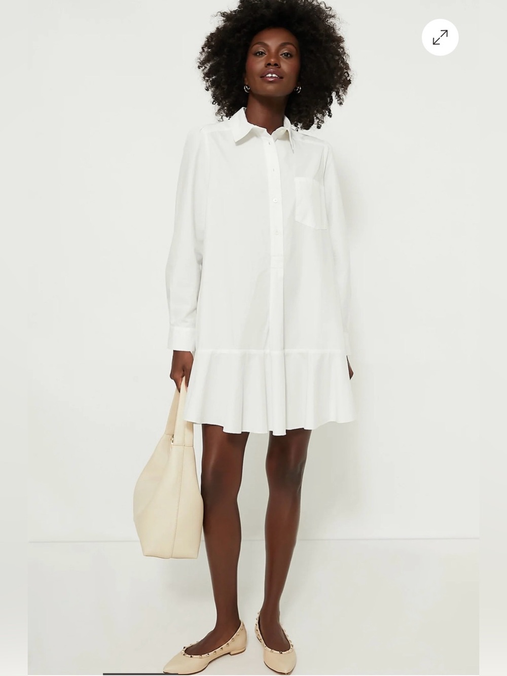 TUCKERNUCK White Cotton Poplin Callahan Shirt Dress XS NWOT